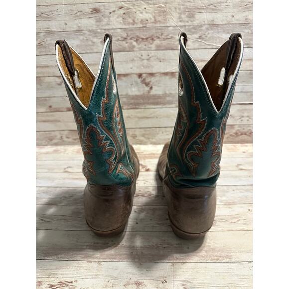 Goodyear Cowboy Boots Men\'s Size 12 D Blue Brown Leather Square Toe Design main image 14